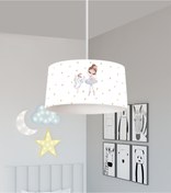 Resim BAMBAŞKA MODA BEBEK VE ÇOCUK ODASI Balerin Kız ve Kuğu Desenli Avize 