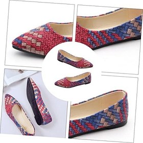 Resim GALPADA 1 Çift Düz Pompalar Ekose Düz Ayakkabı Düz Ayakkabı Kadın Kadın Ayakkabı Rahat Düz Topuk Ayakkabı Rahat Pompalar Bale Bale Kafes Kadın Nefes 