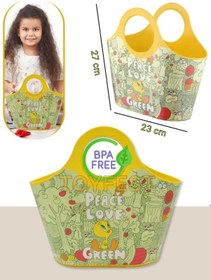 Resim Toyfest Çok Amaçlı Sarı Çocuk Günlük & Plaj Çantası - Peace Love Green Tweety Model - 5 Lt 
