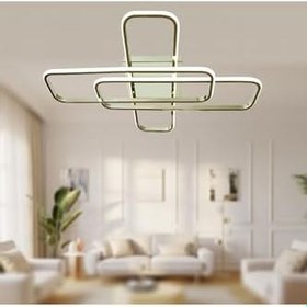 Resim TT AYDINLATMA TT324-FSR-SARIIŞIK TT Aydınlatma 57 x 17 (SARI IŞIK) Fransız Sarı Kaplama Plafonyer Led Avize Rosegold 