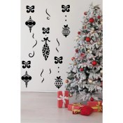 Resim Yılbaşı Happy New Year Sticker Çıkartma Süsü Yeni Yıl Süsü Parti Cam Süsü Noel Ağacı Kar Tanesi 