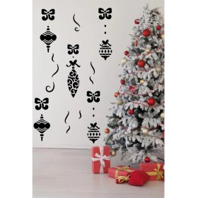 Resim Yılbaşı Happy New Year Sticker Çıkartma Süsü Yeni Yıl Süsü Parti Cam Süsü Noel Ağacı Kar Tanesi 