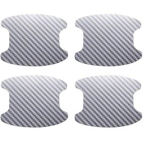 Resim Gümüş Evrensel 4 Adet Araba Kapı Kolu Bilek Etiket Siyah/gümüş/mavi Dış Çizilmelere Dayanıklı Koruyucu Kapak Oto Aksesuarları 