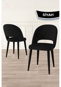 Resim Canisa Pane Serisi 6 Adet 1. Sınıf Babyface Kumaş Siyah Metal Ayak Siyah Mutfak Sandalyesi Siyah Sandalye Siyah Ayak 