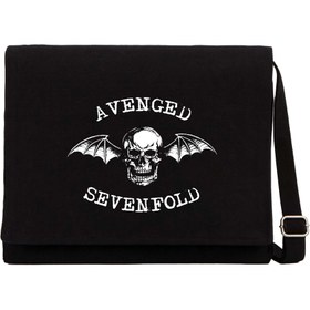 Resim Avenged Sevenfold Classic Siyah Kanvas Postacı Çantası - Siyah 