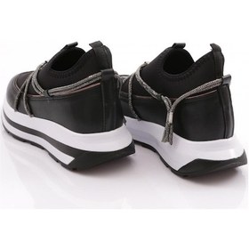 Resim Dgn 2032 Kadin Taş İp Desenli Spor Ayakkabi 2032-2026-R1534 Siyah 