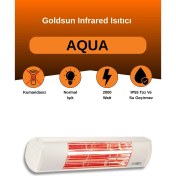 Resim Aqua 2000 Watt GSA20 Kumandasız Suya Dayanıklı Elektrikli Infrared Isıtıcı-Beyaz 