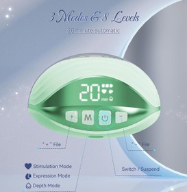 Resim Taşınabilir Elektrikli Göğüs Pompası 3 Mod, 8 Seviye, LED Ekran ve Sessiz Çalışma 