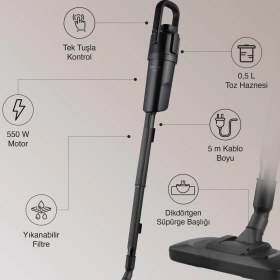 Resim Fakir Range Vector Kablolu Dik Süpürge 