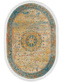 Resim Alanur Home Eko Trend Djt Yıkanabilir Kaymaz Taban Oval 3 Lü Yatak Odası Takımı P1356 Vintage Turkuaz 