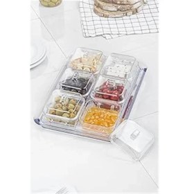 Resim AyrStore Akrilik Şeffaf 6’lı Kapaklı Kahvaltılık Kahvaltı Seti & Saklama Kabı (Cam DEĞILDIR)-1825 