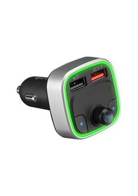 Resim S-link Sl-bt401 Rgb Bluetooth V5.0 Led Ekran Tf Kart 64g Max Çift Usb Qc3.0+5v/2.4a Hızlı Şarjlı Fm Transmitter 
