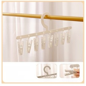 Resim Geeroyoo Küçük Evler İçin Fonksiyonel Çamaşır Soketi - 8 lı Tek Satırlı Krem Renkli Plastik Çamaşır & Giyim Drying Ve Saklama Aleti Toptan Alımlar İçin Diğer 