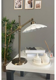 Resim Risso Beyaz Masa Lambası Dekoratif Abajur Çocuk Odası Başucu Lambası Okuma Lambası Beyaz 