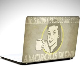 Resim Kahve Retro Laptop Sticker 13 Inch (34X24Cm) 