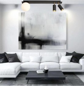 Resim Rsylight Retro Masa Üstü 3 Lü 180derce Ledli Beyaz Opal Camlı Led Spot Beyaz Ampüllü Siyah 