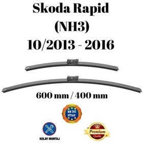 Resim Skoda Rapid Spaceback Nh3 2013 2014 2015 2016 Uyumlu Ön Cam Silecek Süpürgesi Takımı 600/400mm Silbak 