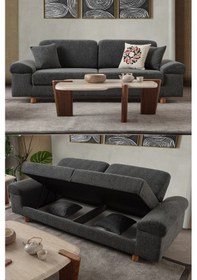 Resim Armada 3'lü Koltuk Antrasit Antrasit 