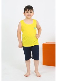 Resim Akbeniz Erkek Çocuk Sıfır Kol Şortlu Sarı Penye Pijama Takımı 20435 