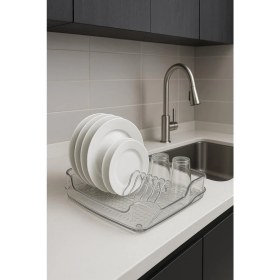 Resim EstoreBox Şeffaf Akrilik Tabaklık Bulaşıklık Düzenleyici 2 Parça 37X38X7 cm 