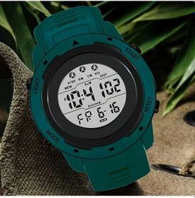 Resim Gaojunshop01 Cyan Blue Askeri Tarzı Büyük Kadranlı Dijital Spor Saati Adım Sayar Aydınlatma Diğer 