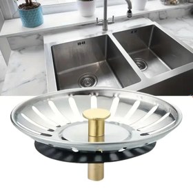 Resim Paslanmaz Çelik Mutfak Evye Lavabo Süzgeci Lavabo Gideri Atık Gıda Tıpası 