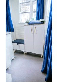 Resim 2 Kapaklı Puflu Ayakkabılık Beyaz 