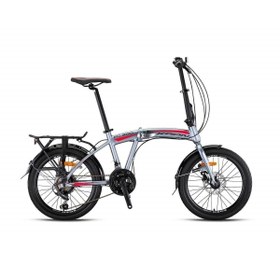 Resim Kron Fd2100 20 Jant M.disk Katlanır Bisiklet Füme-kırmızı 