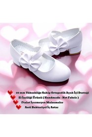 Resim BEEBRON Ortopedik Topuklu Abiye Kız Çocuk Ayakkabı Soft Series Abiayk2401 Mat Beyaz 
