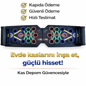 Resim Kas Depom® Katlanabilir 20'si 1 Arada Şınav Tahtası | Çok Fonksiyonlu Fitness Kondisyon Aleti 
