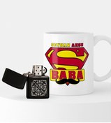 Resim Bk Gift Kişiye Özel Süper Baba Benzinli Çakmak Ve Kupa Seti-1 