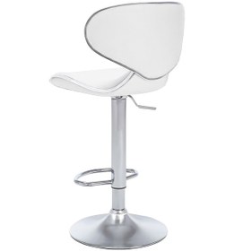 Resim Bürocci Zen Bar Taburesi - Beyaz Modern Deri Metal Ataklı Yüksek Tezgah Sandalyesi - 9549s0486 Beyaz 