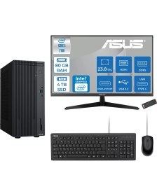 Resim Asus Expertcenter P500MV Intel® Core™ Ultra 5 210H 4.8ghz Aı 80GB Ddr5 4tb SSD 23.8" 120Hz Intel® Intel® Graphics Freedos Mini Tower Masaüstü Bilgisayar D52108512B0DF30+ZETTAUSBBELLEK 