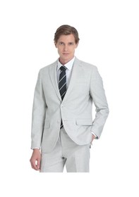 Resim Hatemoğlu Gri Slim Fit Mono Yaka Keten Takım Elbise 36332 Gri 