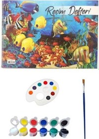 Resim Resim Başlangıç Seti, Resim Seti, Palet, 6'lı Akrilik Boya, Fırça 
