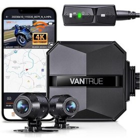 Resim VANTRUE F1 Motosiklet Dashcam, 4K + 1080P, Gps, Wifi, Su Geçirmez, Gece Görüşü 