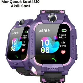 Resim S10 Mor Akıllı Çocuk Saati 