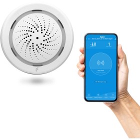 Resim Fonri Akıllı Iç Ortam Siren / Isı Nem Ölçer, Wifi, Google Asistan Ve Tuya Destekli, Uzaktan Kontrol 