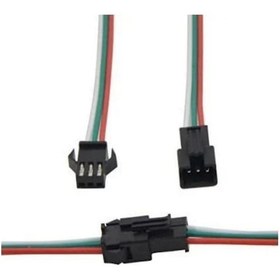 Resim 2,5mm Jst Sm 3pin Siyah Seyyar Kablolu Konnektör Dişi Erkek Takım 30cm+30cm - 0,25mm - Çift Taraflı 