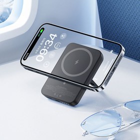 Resim Benks MP09 M-safe Magnetik Standlı İnce Tasarımlı Powerbank 6000mAh - Mavi 
