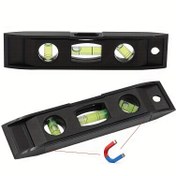 Resim Dayanıklı 15.24cm Çok Açılı Manyetik Seviyeler - Taşınabilir Siyah Plastik, Yeşil Kabarcık Göstergeleri ile, Ev Aletleri Kurulumu & DIY Projeleri İçin Temel Ölçüm Aracı 