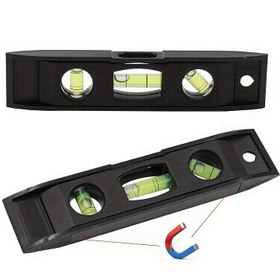 Resim Dayanıklı 15.24cm Çok Açılı Manyetik Seviyeler - Taşınabilir Siyah Plastik, Yeşil Kabarcık Göstergeleri ile, Ev Aletleri Kurulumu & DIY Projeleri İçin Temel Ölçüm Aracı 
