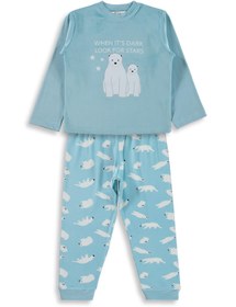 Resim Dorka Golsut Kutup Ayısı Basıklı 3-11 Yaş Pijama Takımı - Mavi - Açık Mavi / 7-8 Yaş 