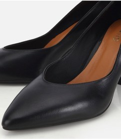 Resim Hotiç Kadın Deri Siyah Kısa Topuklu Stiletto 01ayh321960a100 01ayh321960a100 Siyah 