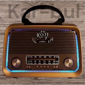 Resim kar-bul 301 Nostaljik Görünümlü Bluetoothlu Mp3 Çalar Radyo Müzik Kutusu Kahverengi Rt301 