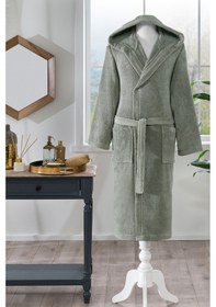 Resim Özdilek Woven Kapüşonlu Bornoz Yeşil 