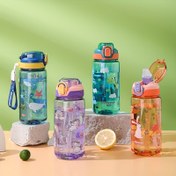 Resim 1PC-21oz/600ml Karikatür Su Bardağı Su Şişesi, Sıçramaya Dayanıklı Kapaklı Sevimli Su Bardağı, Ev Plastik Su Şişesi, Açık Hava Sporları, Kamp Okul Ofis Seyahat İçin Uygun Temel Okul Malzemeleri Okula Dönüş 