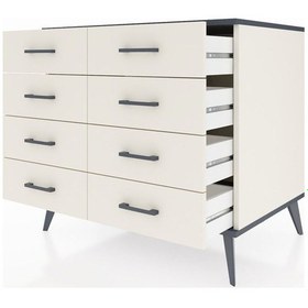 Resim Kronos Şifonyer 8 Çekmeceli 88x59x80 Aytaşı-antrasit/aytaşı Antrasit/aytaşı 
