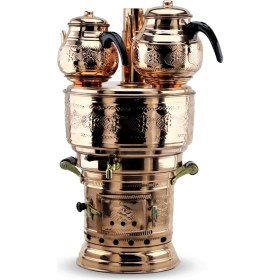 Resim 10 Lt Çift Demlikli Bakır Semaver 