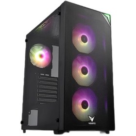 Resim Vento Vg3400s Mid Tower, 650w 80+ Siyah, Temperli Cam, Rgb, Atx Gamıng Kasa 